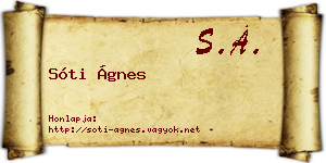 Sóti Ágnes névjegykártya